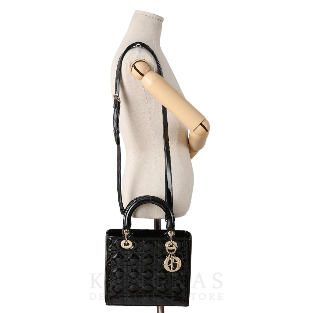 CHRISTIAN DIOR(USED)크리스찬디올 레이디디올 페이던트 미듐 블랙